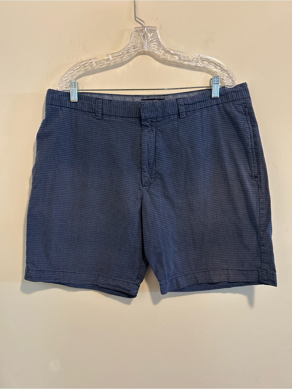 Banana Republic Navy Textured Flat-Front Shorts